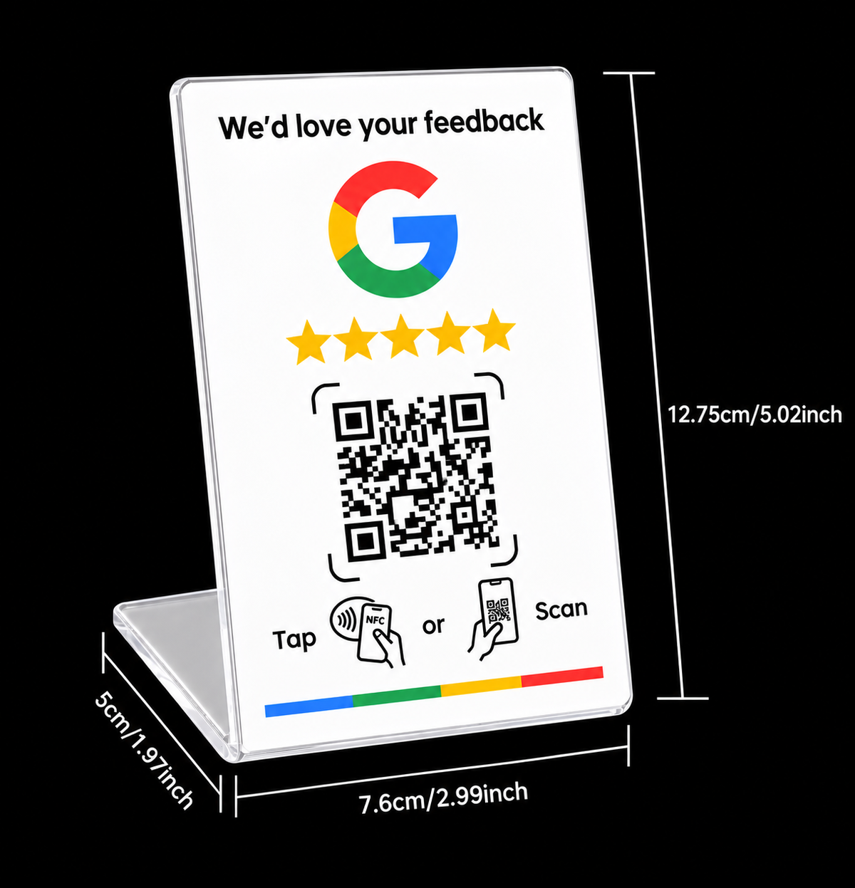 Tarjeta NFC Google Reseña Blanca