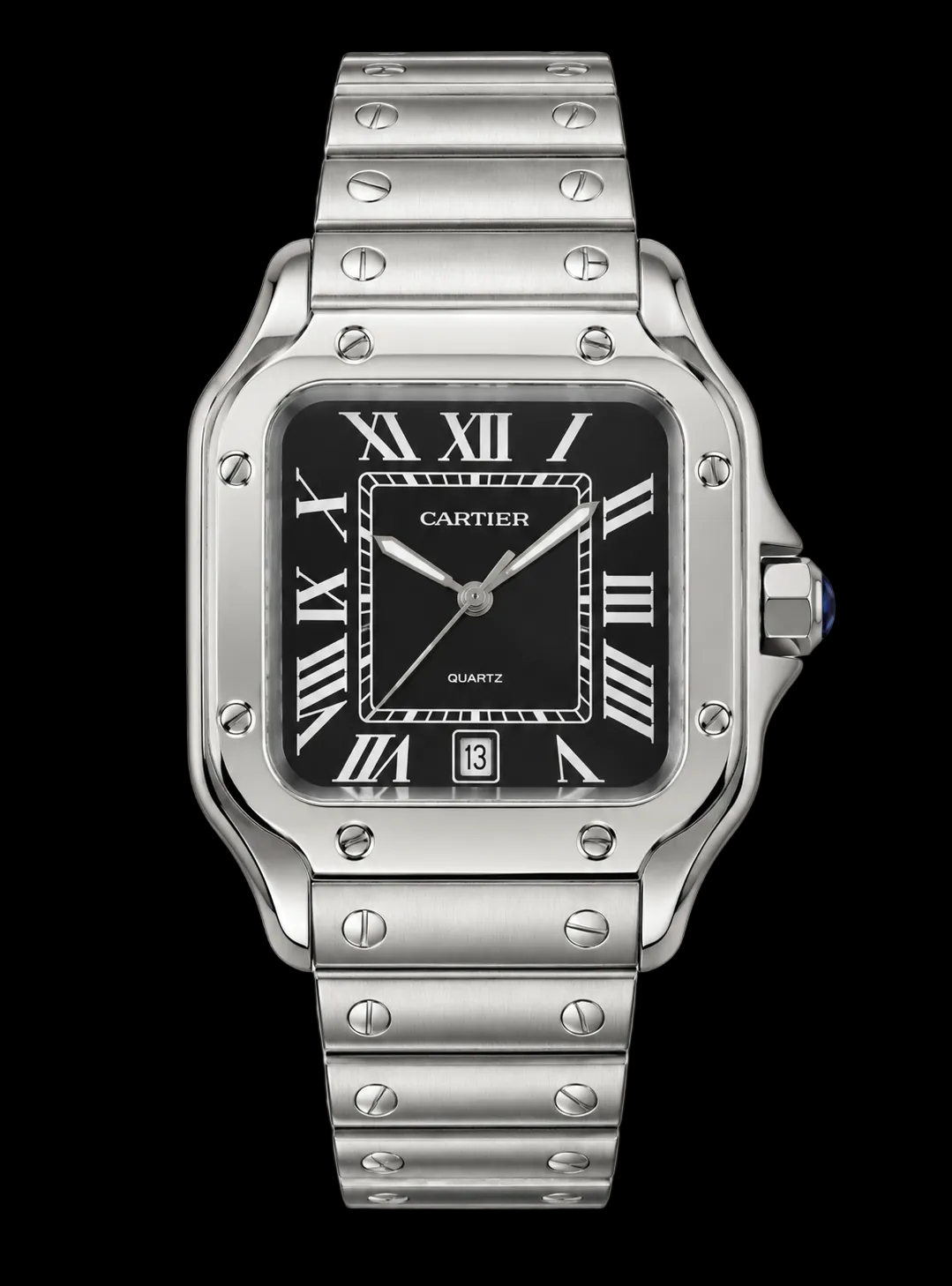 Cartier Plata/Negro Dial