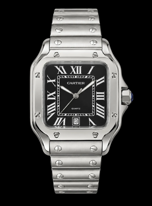 Cartier Plata/Negro Dial